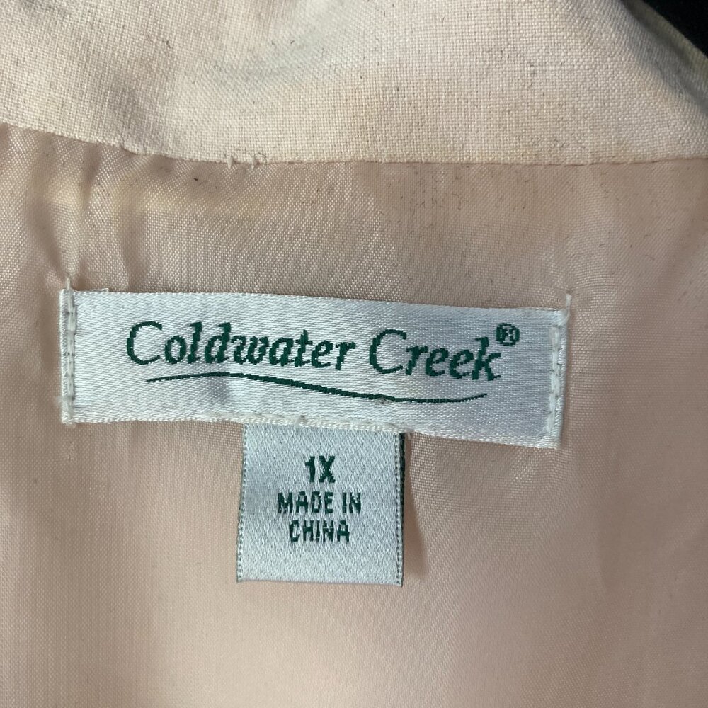 COLDWATER CREEK Blazer Silk Linen blend Cream Plus Size 1X Career Office - Picture 3 of 11
